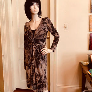 Dress w Attached Full Black Slip by Jon Sz10